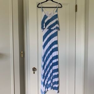 Blue/white stripe maxi dress